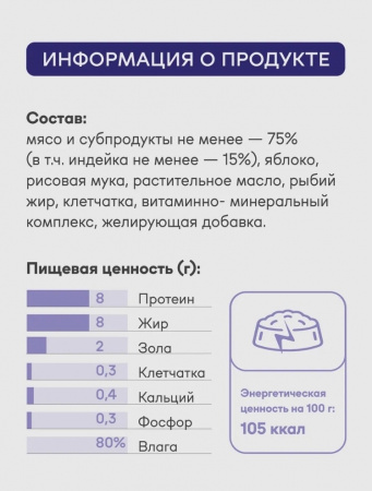 B&S PREMIUM  Влажный корм д/собак всех пород (индейка с яблоком), 410г, BS452